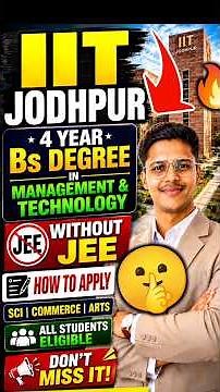 IIT Jodhpur BS Management & Technology 😱| How To Apply | IIT Jodhpur Bs Degree & Bs Degree Review 🔥!