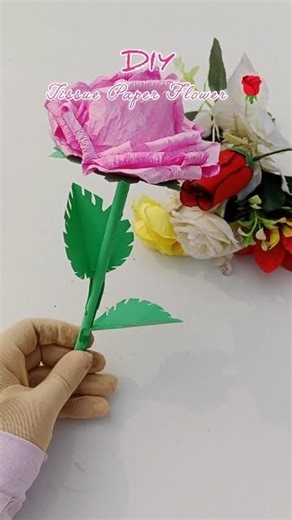 How to make flower🌹from tissue paper #tissuepaperflower #paperflower #diyflowers #shortvideo