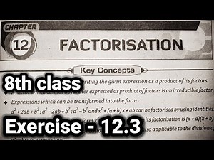 8th class | Maths | 12.Factorisation chapter| Exercise - 12.3 |All Problems and Sums| 8thclass maths