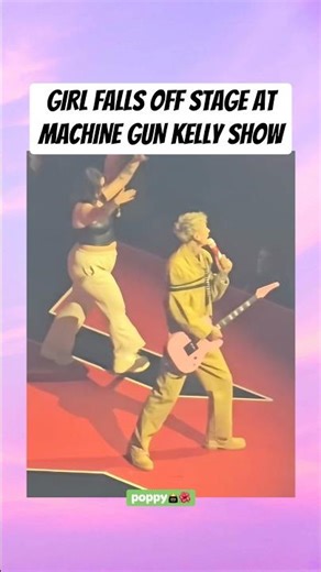 Girl Falls Off Stage at Machine Gun Kelly Show 😳😳😳 #mgk #machinegunkelly #london #o2arena #viral