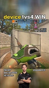 device - 1vs4 WIN | FACEIT CS2 Highlight | Dec 10, 2025 16:15 UTC | Overpass