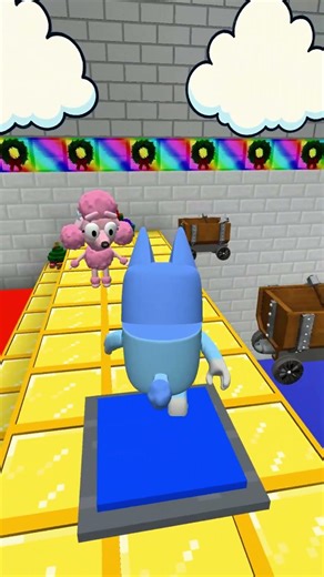 Rail to Jail Challenge! 🚆⛓️ Bluey & Coco Play Minecraft Together 😃💙 #shorts #roblox #minecraft