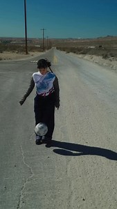 3.7K reactions · 35 shares | desert series part 2  Stopped at this random intersection, middle of somewhere. Wearing @hoodbabyla top and hair done by @stylezbyalisha Found a moment to stop and stretch, to get some touches in ⚽️ #footy #ootd #soccergirl | Khfreestyle | Facebook