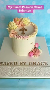 Baptism Cake for lovely lady… #buttercream #buttercreamcake #buttercreamflower #cake #cakes #cakedecorating #realistic #beatakhoo #brighton #saltdean #torty #instacake #brightonbeach #sussexcakes #sussexcakemaker #beautifulcake #brightonandhove #delicious | My Sweet Passion Cakes