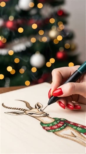 Pyrography art by AI 😅🎄🎅🏻 #pyrography #woodburning #woodburningart #christmas #DreamScreenAI