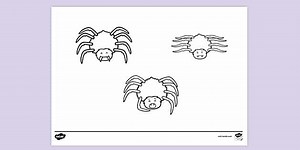 Printable Colouring Page of Spiders