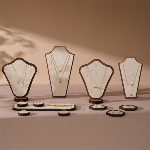 Elegant Jewelry Display Set: Stone-look Necklace, Ring & Earring Organizer - Etsy