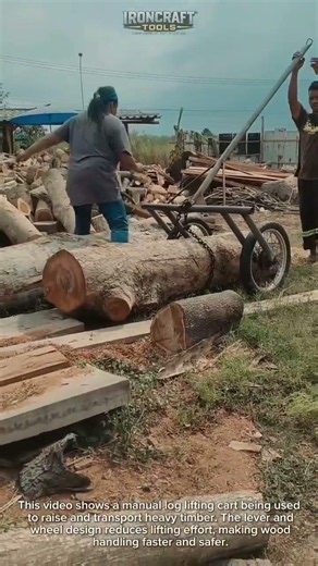 Smart Log Lifting Cart Makes Heavy Timber Moving Easy #Woodworking #Logging #Tools