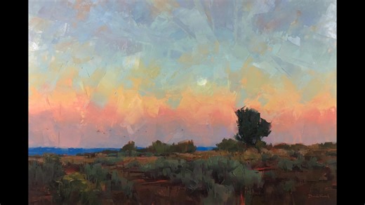This painting captures the stillness that settles on the landscape as Earth’s shadow rises. “Belt of Venus” 40x60 Oil on Panel, Available | David Koch