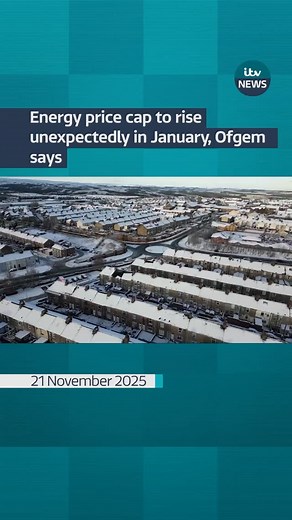 The snow is falling - our bills are not. Mid-winter Energy costs are rising from January for 34 million customers on tariffs regulated by the official price cap. But why is this happening despite wholesale prices actually falling? Friday’s energy price cap announcement brings average annual bills to £1,758 in January, a small rise of just 28p a month, but wholesale prices have dropped 4%. So why are we paying more for energy? #itvnews #consumer #energy | ITV News