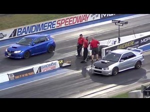Subaru WRX Hatch vs Subaru STI Drag Race Battle