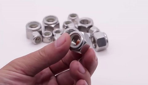 5/16"-18 Nylon Insert Hex Lock Nuts, Allen Hex Drive, 304 Stainless Steel 18-8, Full Thread, Coarse Thread UNC, Pack of 10