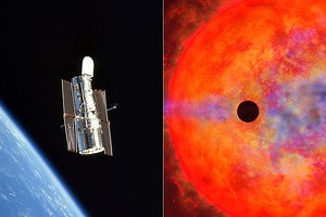 Hubble Space Telescope Observes Young Planet's Hydrogen Atmosphere Getting Blasted by Red Dwarf Star
