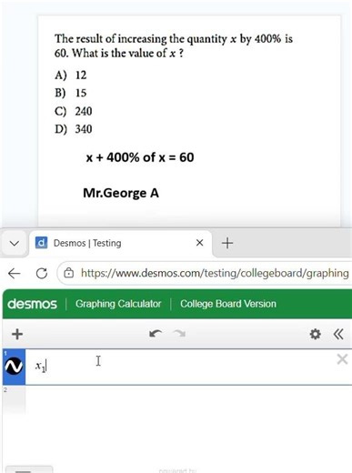 Percent using Desmos calculator SAT 4 #desmos #mathhacks