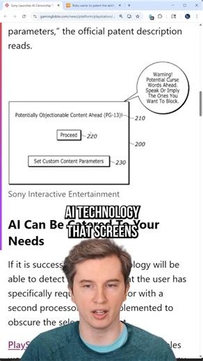 PS5 AI Censorship in Sony Patent #gaming #sony #ps5