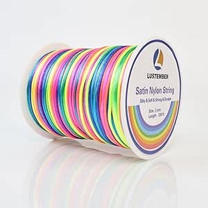 330 Feet Satin Nylon String, 1 mm Silky Smooth Durable Nylon Cord for Jewelry Making, Bracelets, Beading, Necklaces, Macrame, Kumihimo, Rattail, and Chinese Knot Craft