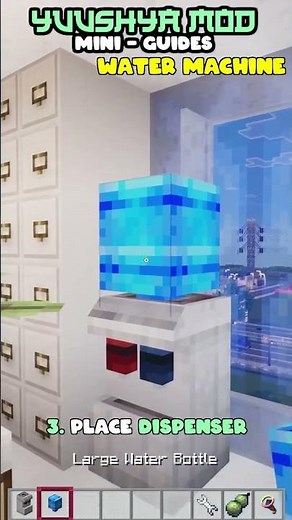 Yuushya Mod Guide: How to Place Water Dispenser Machines in Minecraft