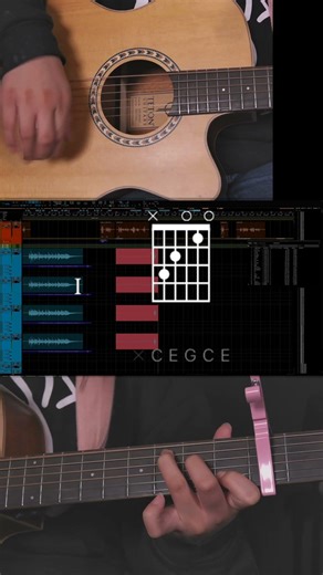 1-3-6-4 Final Chorus Progression in E♭ Major (Capo 3) #guitartutorial #chordprogression #guitar