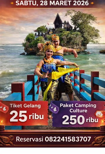 Camping Culture Balekambang dengan banyak hiburan, Gelegar Tari, Band, penerbangan lampion, kembang api dll. Segera registrasi.. Dijamin estetik berkelas gaes.. #balekambang#pantaimalang#liburan#tari#malang @NDS sanggarMoe
