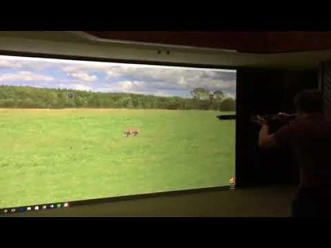 Using a projector with a DryFire USA Target Simulator to practice trap and skeet shooting.