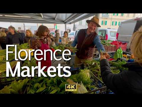 Florence Markets in 4K 🇮🇹 Sant’Ambrogio, Mercato Centrale, Flea Market & Piazza dei Ciompi