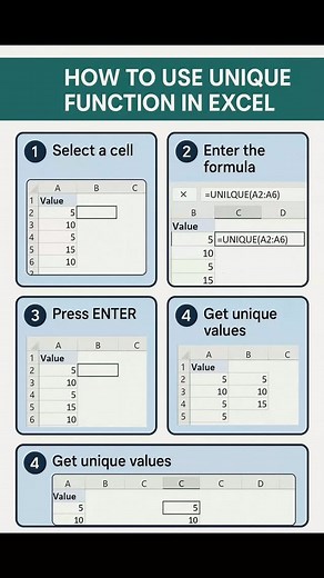 69 reactions · 23 shares | ✅️✰ How to Use Unique Functions in Excel.... #Excel #exceltricks #ExcelTraining exceltips msexcel msexceltraining msexcelformulas msexcelshortcutkeys viralchallenge viralphotochallenge viralpost reels fblifestyle microsoftexcel windows worksheets excelformulas Harkesh harkeshkumar excelunlocked Microsoft Excel Boss Excel Excel Unlocked Excel By Vikal @facebook @instagram | Harkesh Kumar | Facebook