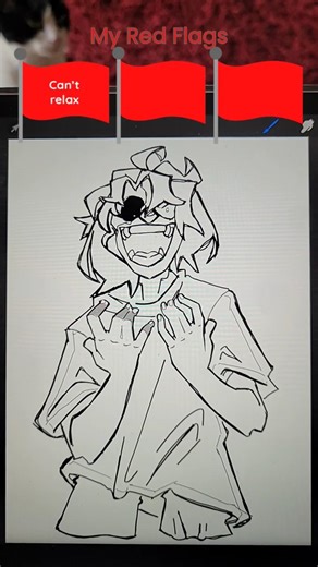 my OCs red flags but I pause when it's true pt.2 feat. my cat #artshorts #artistchallenge