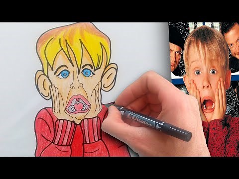 How to Draw a Cartoon of Kevin Mccallister in HOME ALONE🏠