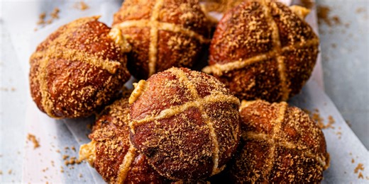 Hot cross bun doughnuts recipe, stuffed with an irresistible zingy orange custard