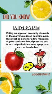 4.8K views · 360 reactions | Did You Know Eating an apple on an empty stomach in the morning relieves migraine pain. #migraines #Headache #healthtips #apple #AppleBeneFIT #health | Lupee Davis | Facebook