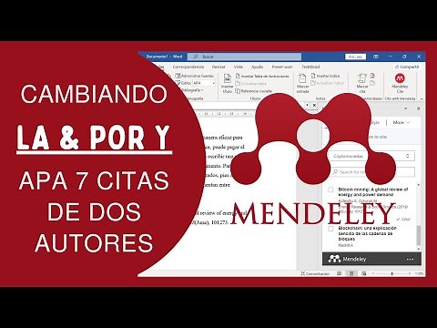 Mendeley, cómo cambiar la & por Y en citas de dos autores con APA 7 de forma automática