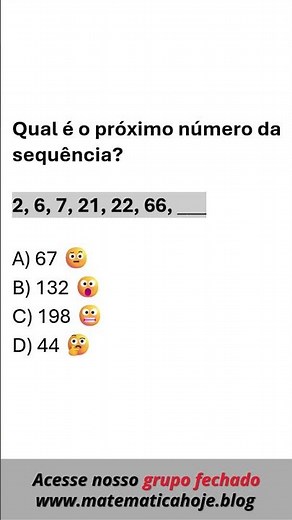 Sequência numérica qual é o próximo número