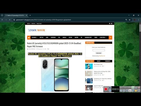 Redmi A5 Serenity A15.0.15.0 VGWMIXM Global Dead Boot Repair PAC Firmware (2025-12-04)