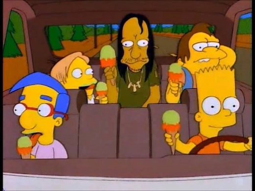 "Bart, can we pick up that hitchhiker?" "I don't see why not." (S7, E20: "Bart on the Road") | Nothing but Simpsons clips