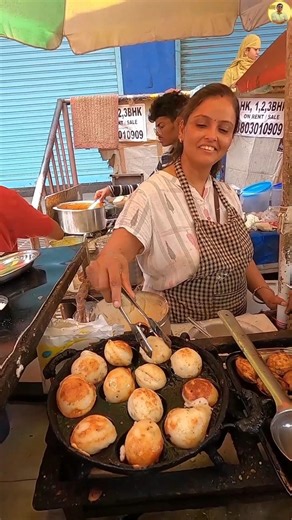Marathi Aunty Fastest Selling Street Food Appe in Pune 🚀 #shorts #pune #streetfood