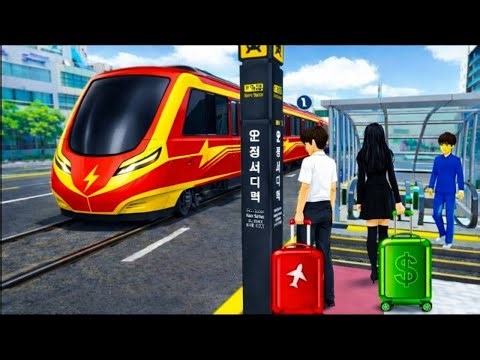 3D Driving Class 🚆 Red & Yellow Metro Train Gameplay | Realistic Station Travel | GaMiNg WiTh CaR