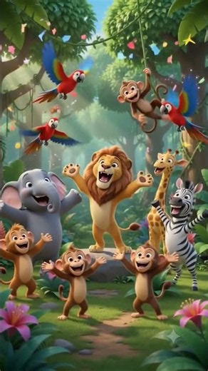 Jungle Dance Party! 🦁🐘 Fun Animal Song for Kids #Shorts