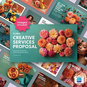 Creative Service Proposal Template: Flora Edition for Canva & Indesign - IMAGES INCLUDED - Etsy