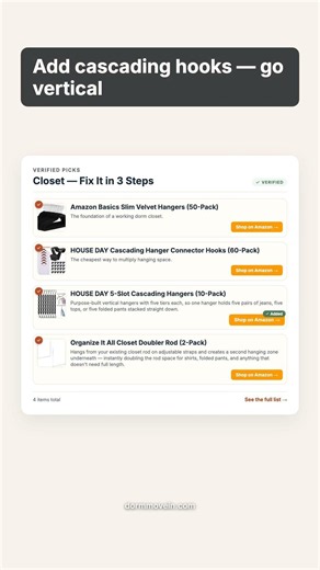 Closet — Fix It in 3 Steps — Dorm Move-In