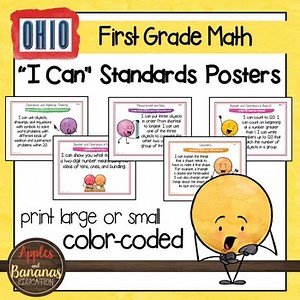 Ohio Learning Standards for First Grade MATH "I Can" Posters