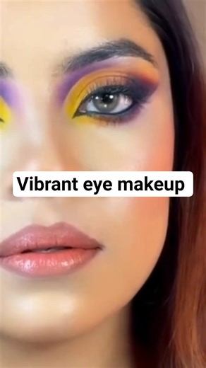Vibrant Eye Makeup Tutorial 🌈 | Bold & Colorful Eye Look#shortsviral #shorts