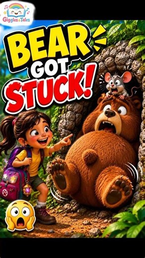 Bear Got STUCK in a Tiny Cave! 🐻😂 | Funny Jungle Adventure for Kids