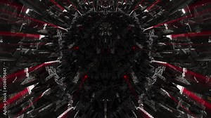 Evil A.I. hive mind red rays morphing 3d seamless loop