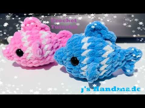 C1 - Fish Quick Easy Crochet Free Pattern Step by step Tutorial for beginners | Amigurumi | No sew