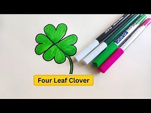 Four Leaf Clover very easy drawing|| step by step||