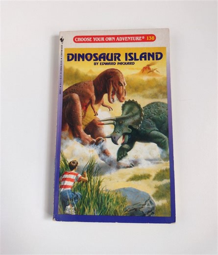 Vintage Choose Your Own Adventure Book #138, Dinosaur Island by Edward Packard