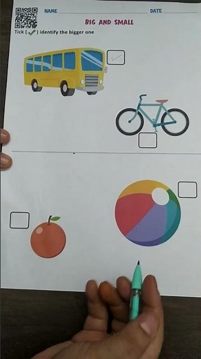Big and Small Activity|Identify and Tick the Bigger Object|For Pre-Nursery Students