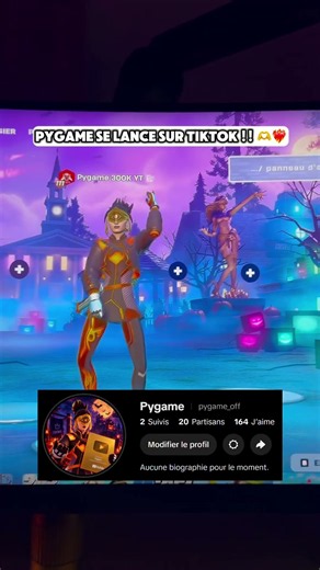 Pygame se lance sur TikTok #fortnite #gaming #tiktok #abonnetoi #like #jeux #aura