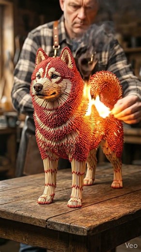 This Husky is NOT Real… Watch What Happens 🐺🔥#huskydog #dog #viralart