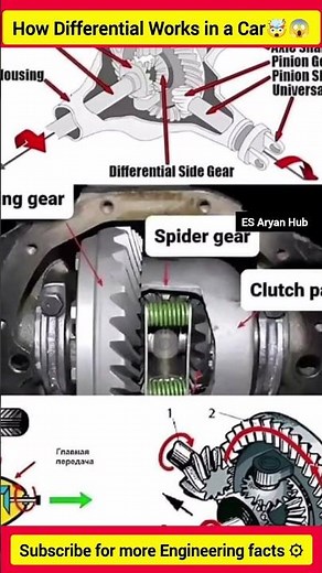 How Differential work in car🤯😱| Car differential System Explained | Differential#shorts #automobile